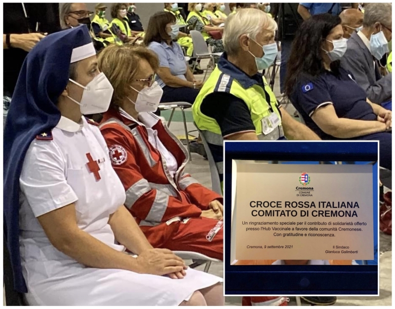 Cerimonia chiusura Hub vaccinale Cremona Fiera